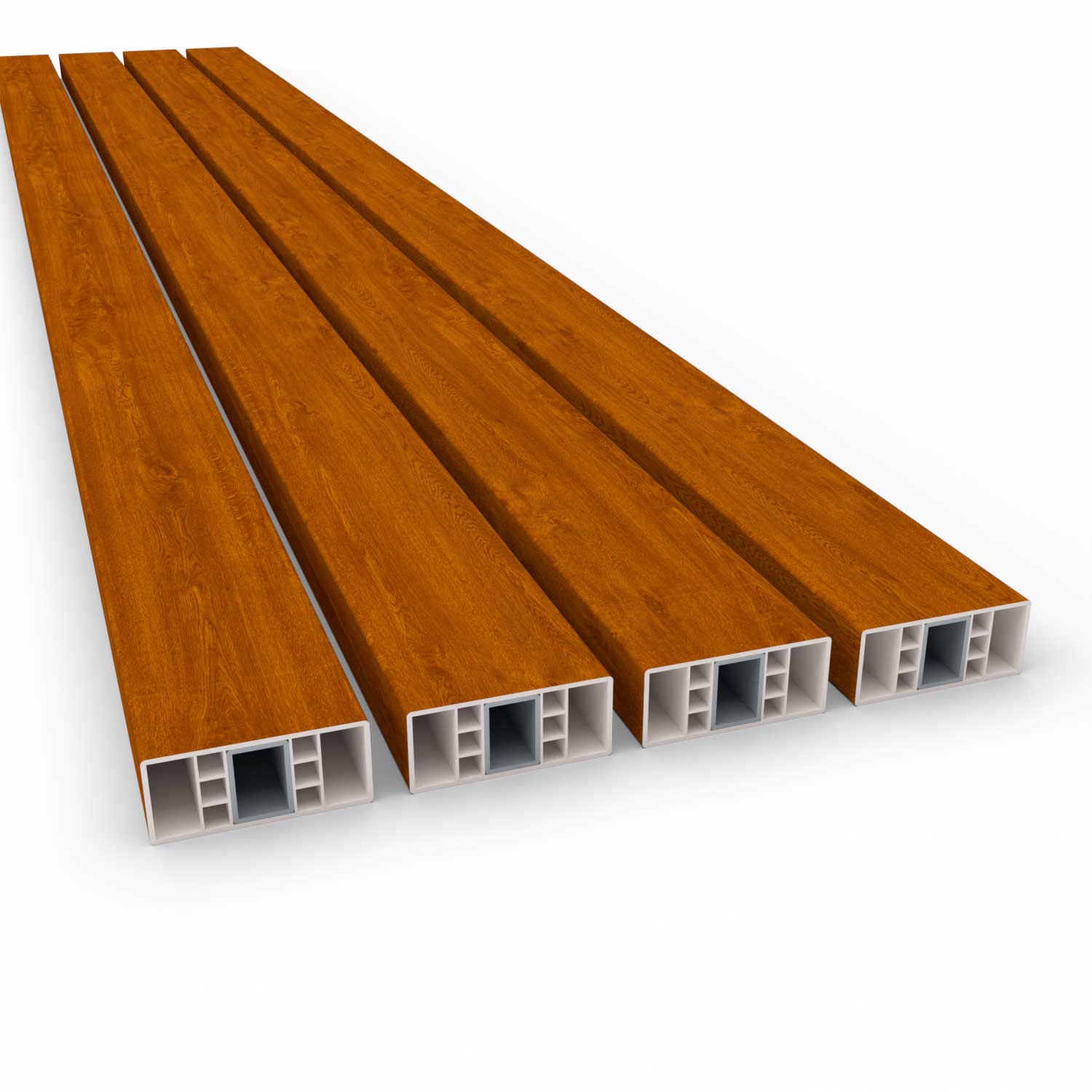 Sitzbank Banklatten Kunststoff PVC Holzoptik Golden Oak Eiche Braun