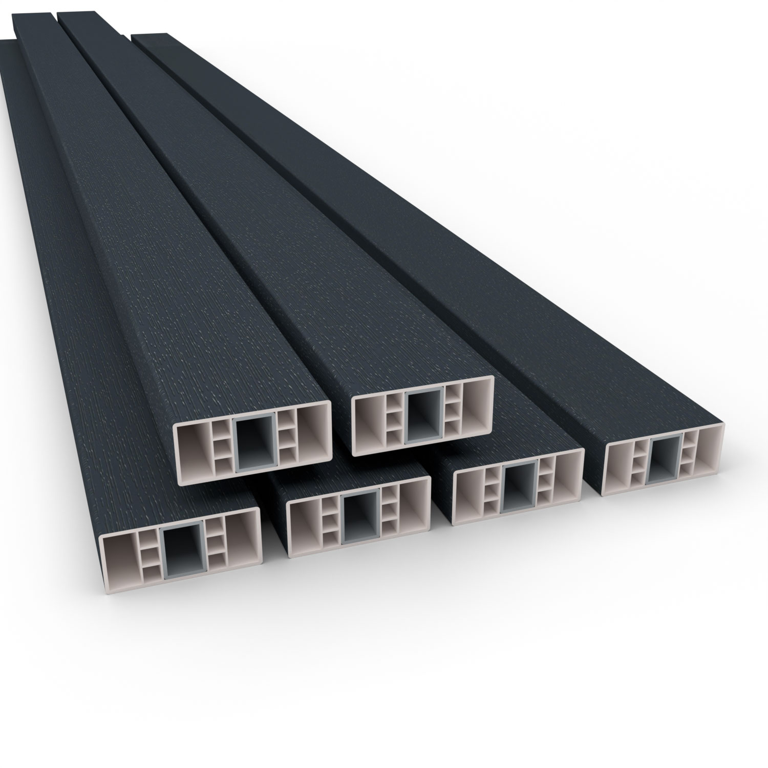 Sitzbank Banklatten Kunststoff PVC Anthrazit Grau