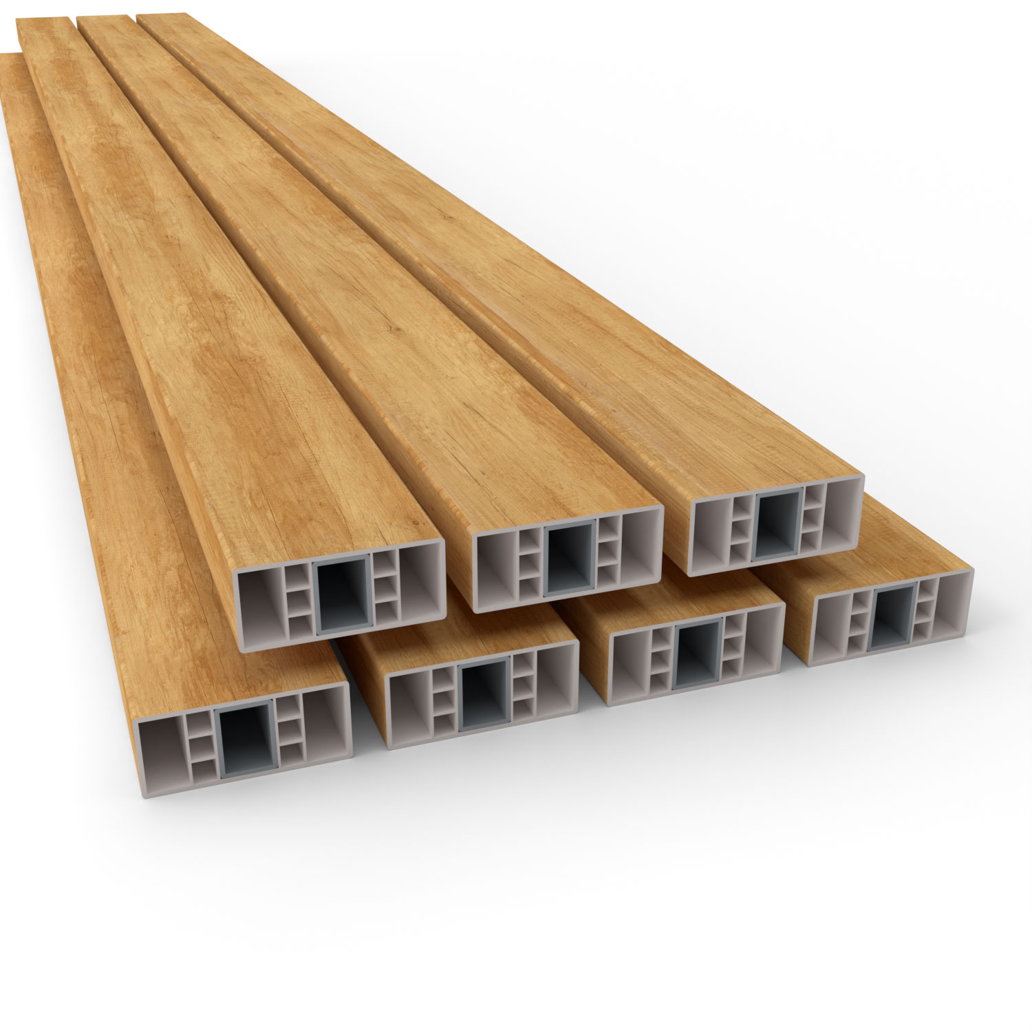 Sitzbank Banklatten Kunststoff PVC Holzoptik  Desert Oak Eiche hell
