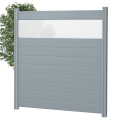 Sichtschutzzaun Kunststoff Bausatz Basicline Grau