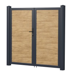 Sichtschutz Doppeltür aus Kunststoff Desert Oak Anthrazit