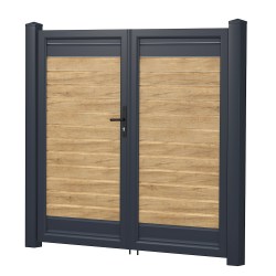Sichtschutztür Doppeltür Kunststoff Anthrazit/Desert Oak