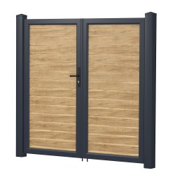 Sichtschutztür Doppeltür Kunststoff Desert Oak - Anthrazit