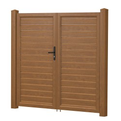 Sichtschutztür Doppeltür Kunststoff Golden Oak