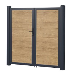 Sichtschutztür Doppeltür Kunststoff Desert Oak Anthrazit