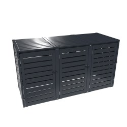PVC 3er Tonnenboxen aus Kunststoff in Anthrazit