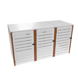 PVC 3er Tonnenboxen aus Kunststoff in Weiß - Golden Oak