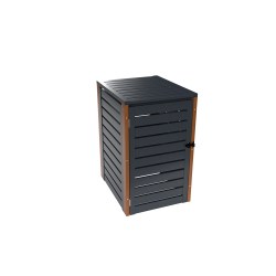 PVC 1er Tonnenboxen aus Kunststoff in Anthrazit - Golden Oak