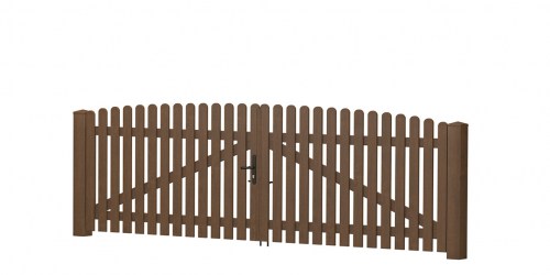 Gartentor_Oberbogen_PVC-Kunststoff_Nussbaum