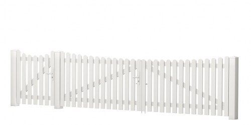 Gartentor_Gerade_PVC-Kunststoff_Weiß