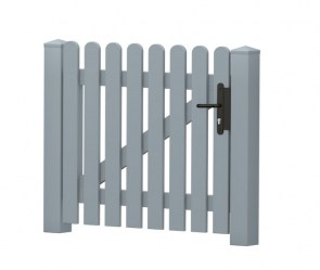 Gartenpforte_Gerade_PVC-Kunststoff_Silbergrau