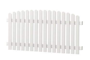 Maßzaun Lattenzaun Oberbogen PVC-Kunststoff Weiß