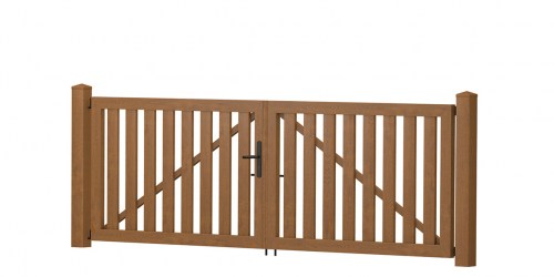 Gartentor 2-flügelig 300x100cm Golden Oak