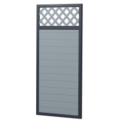 Sichtschutz Element Kunststoff Gerade Rankgitter 120cm Silbergrau Anthrazit
