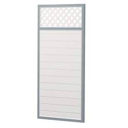 Sichtschutz Element Kunststoff Gerade Rankgitter 120cm Weiß Silbergrau