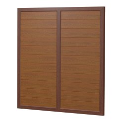 Sichtschutz Element Kunststoff Design Dicht mit Kämpfer 180cm Golden Oak Nussbaum