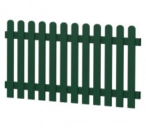 Gartenzaun-Element (Lattenzaun) | PVC-Kunststoff | GERADE - Moosgrün | BAUSATZ
