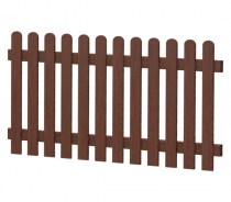 Gartenzaun-Element (Lattenzaun) | PVC-Kunststoff | GERADE - Nussbaum | BAUSATZ