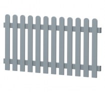 Gartenzaun-Element (Lattenzaun) | PVC-Kunststoff | GERADE - Grau | BAUSATZ