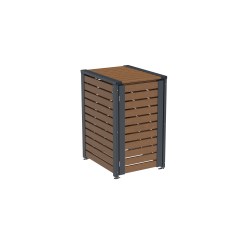 PVC 1er Tonnenboxen aus Kunststoff in Golden Oak - Anthrazit