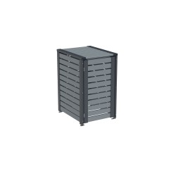 PVC 1er Tonnenboxen aus Kunststoff in Silbergrau - Anthrazit
