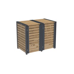 PVC 2er Tonnenboxen aus Kunststoff in Desert Oak - Anthrazit