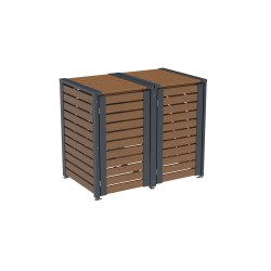 PVC 2er Tonnenboxen aus Kunststoff in Golden Oak - Anthrazit