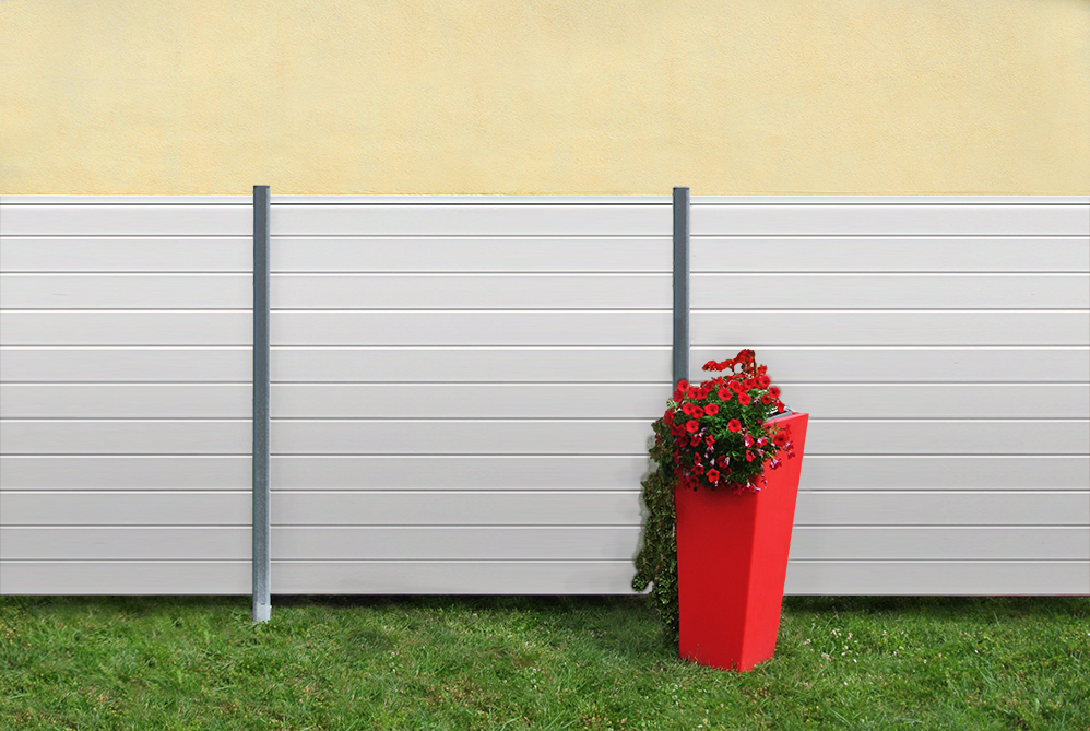 weiß Sichtschutzzaun PVC Kunststoff weiß BASICline Element dicht
