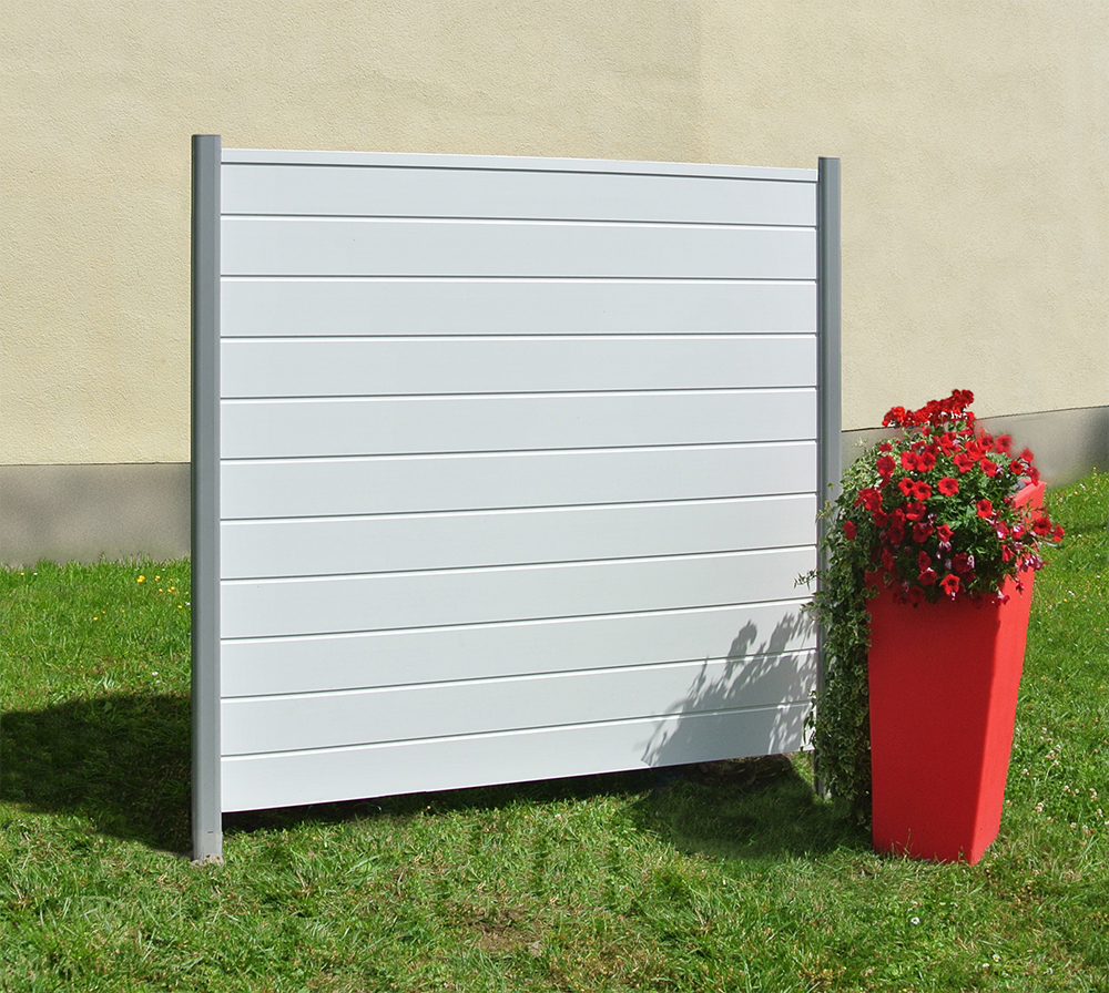 weiß Sichtschutzzaun PVC Kunststoff weiß BASICline Element dicht